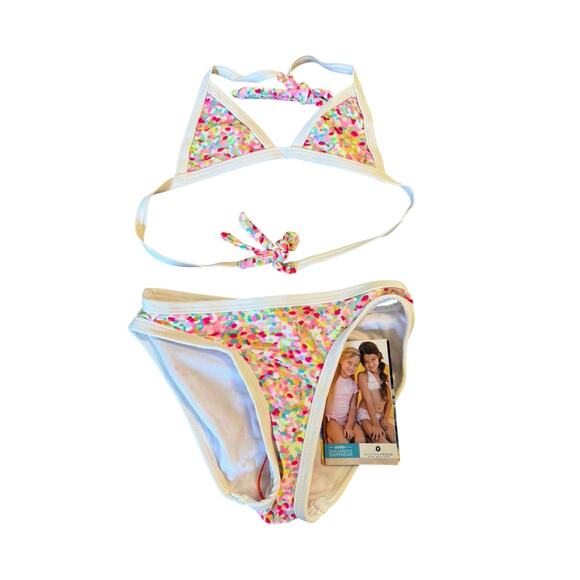 Girls Nordstrom Snapper Rock Two Piece Swim Set UPF 50 Confetti Size 6 - Picture 6 of 6